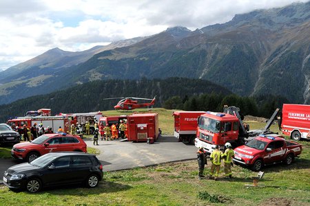 "Almhütte brennt" - Hubschrauberübung in Nauders
