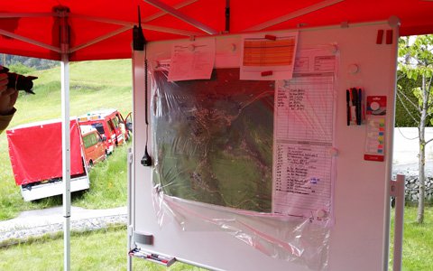 Waldbrandübung in Ötzerau, Bezirk Imst