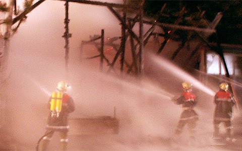Brand einer Lagerhalle in der Fließerau