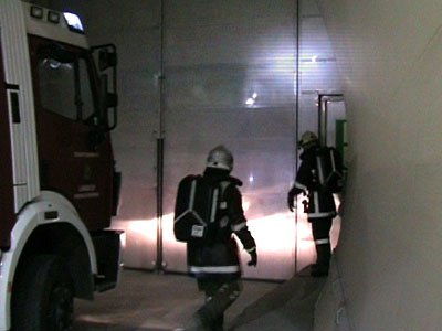 Tunnelübung in der neuen Südröhre des "Strenger Tunnels"