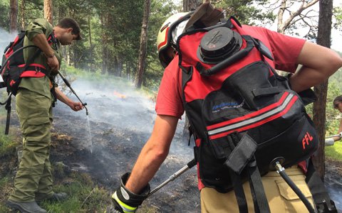 Blitzschlag verursachte Waldbrand in Stanz
