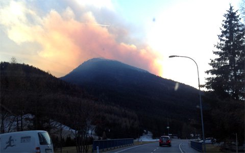 Waldbrand in Galtür