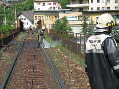 Brand der Bahnböschung