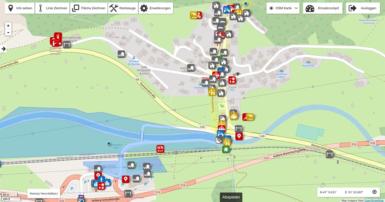 Lageführung mit Contwise-LISA (div. Screenshots mit Dokumentationsfunktion):