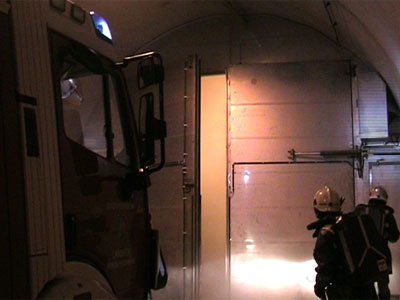 Tunnelübung in der neuen Südröhre des "Strenger Tunnels"
