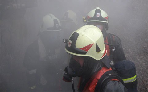 Feuer in einem ehemaligen Bunker im Stadtteil Öd