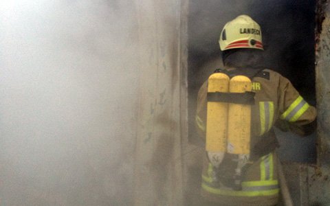 Containerbrand beim Funpark in Landeck