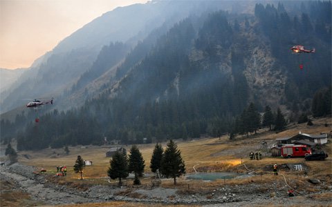 Waldbrand in Galtür