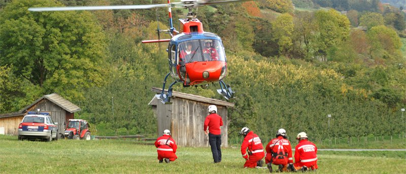 Waldbrand oberhalb von Grins