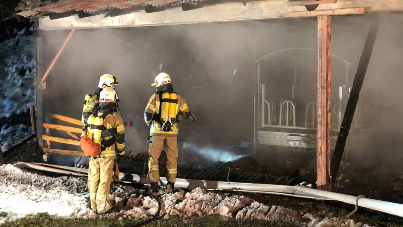 Wirtschaftsschuppen stand in Vollbrand