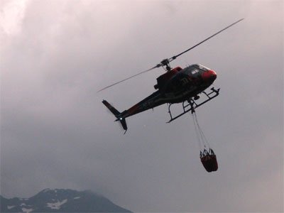 Waldbrand oberhalb von Strengen