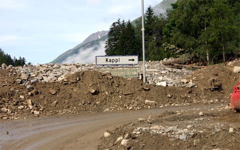 Hochwasser und Vermurungen im Bezirk Landeck