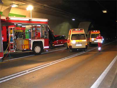 Verkehrsunfall im Perjentunnel