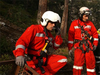 Waldbrand oberhalb von Grins