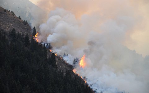 Waldbrand in Galtür