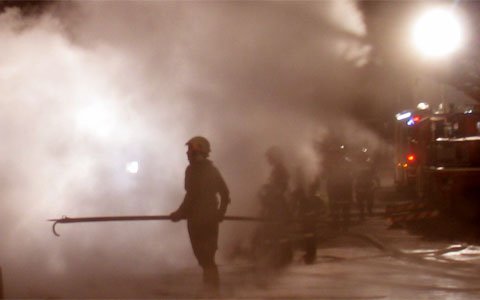Brand einer Lagerhalle in der Fließerau