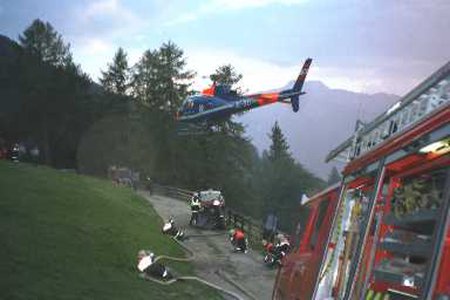 Brand einer Hütte auf dem "Venet"