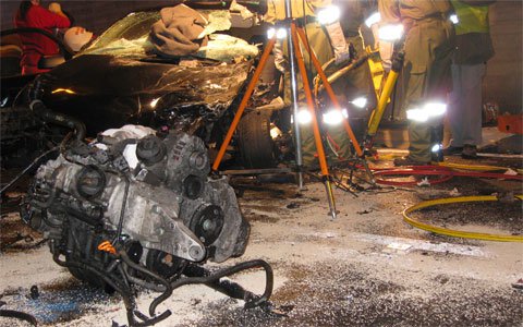 Verkehrsunfall auf der S16 in der Lötzgalerie