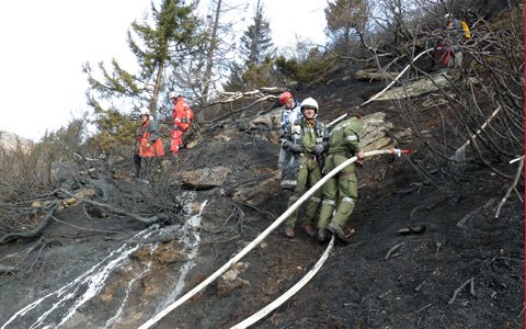 Waldbrand in Galtür