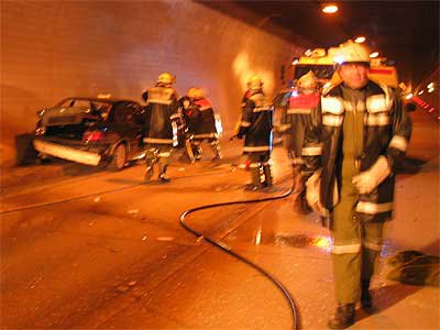 Verkehrsunfall im Perjentunnel